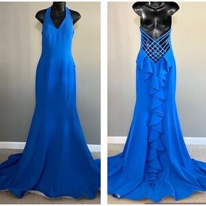 Halter dress blue
